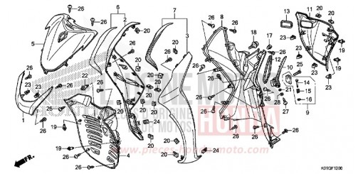 GAINE DE PROTECTION AVANT SH125ADG de 2016